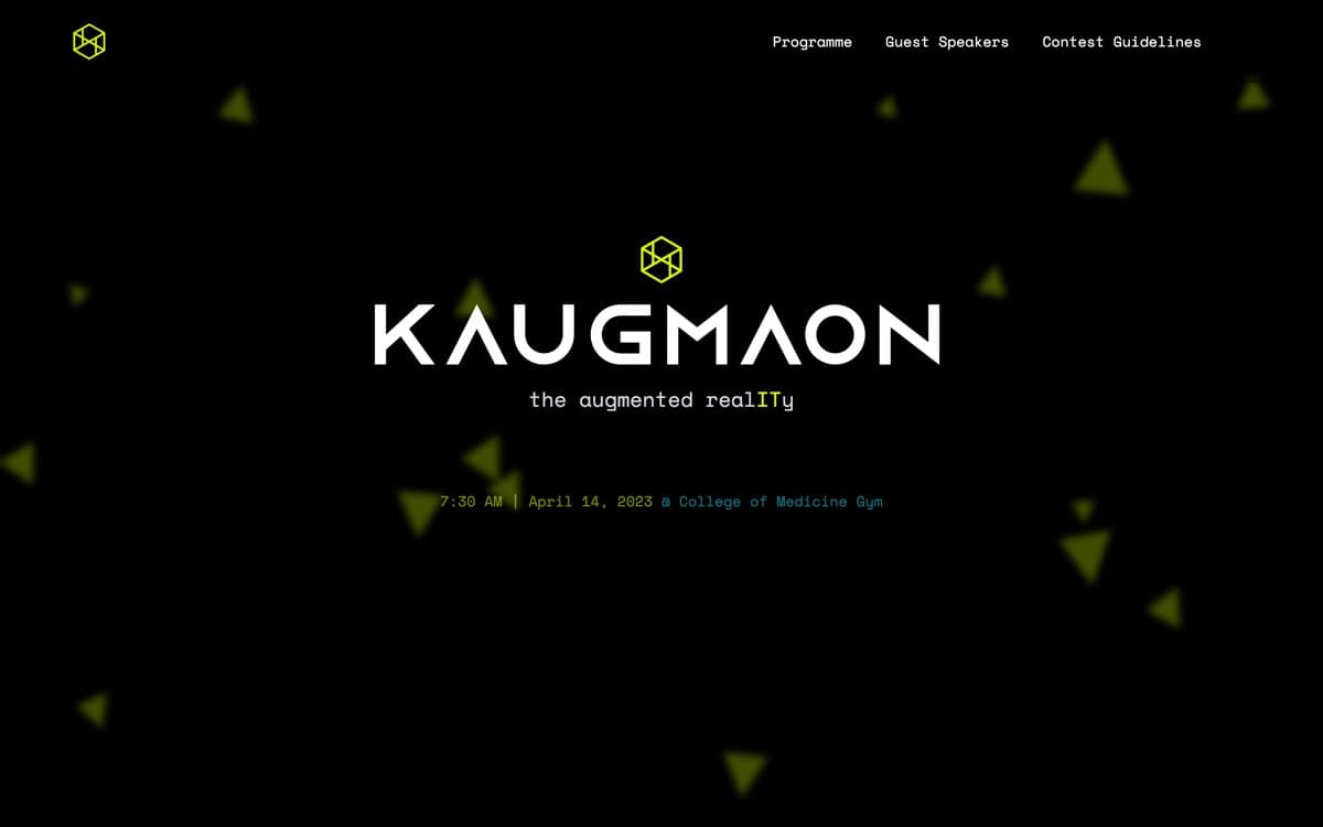 Kaugmaon, screenshot of the live site